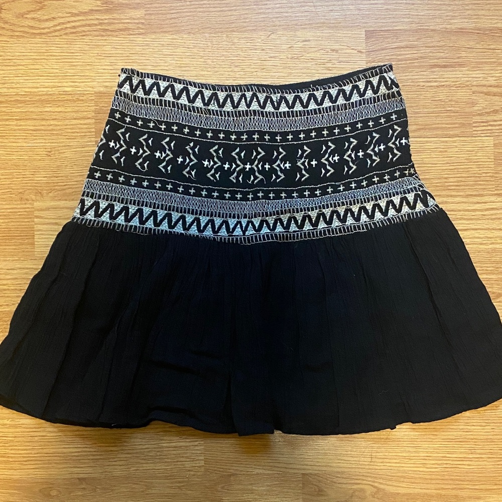 Zara Black Patterned Women's Skirt